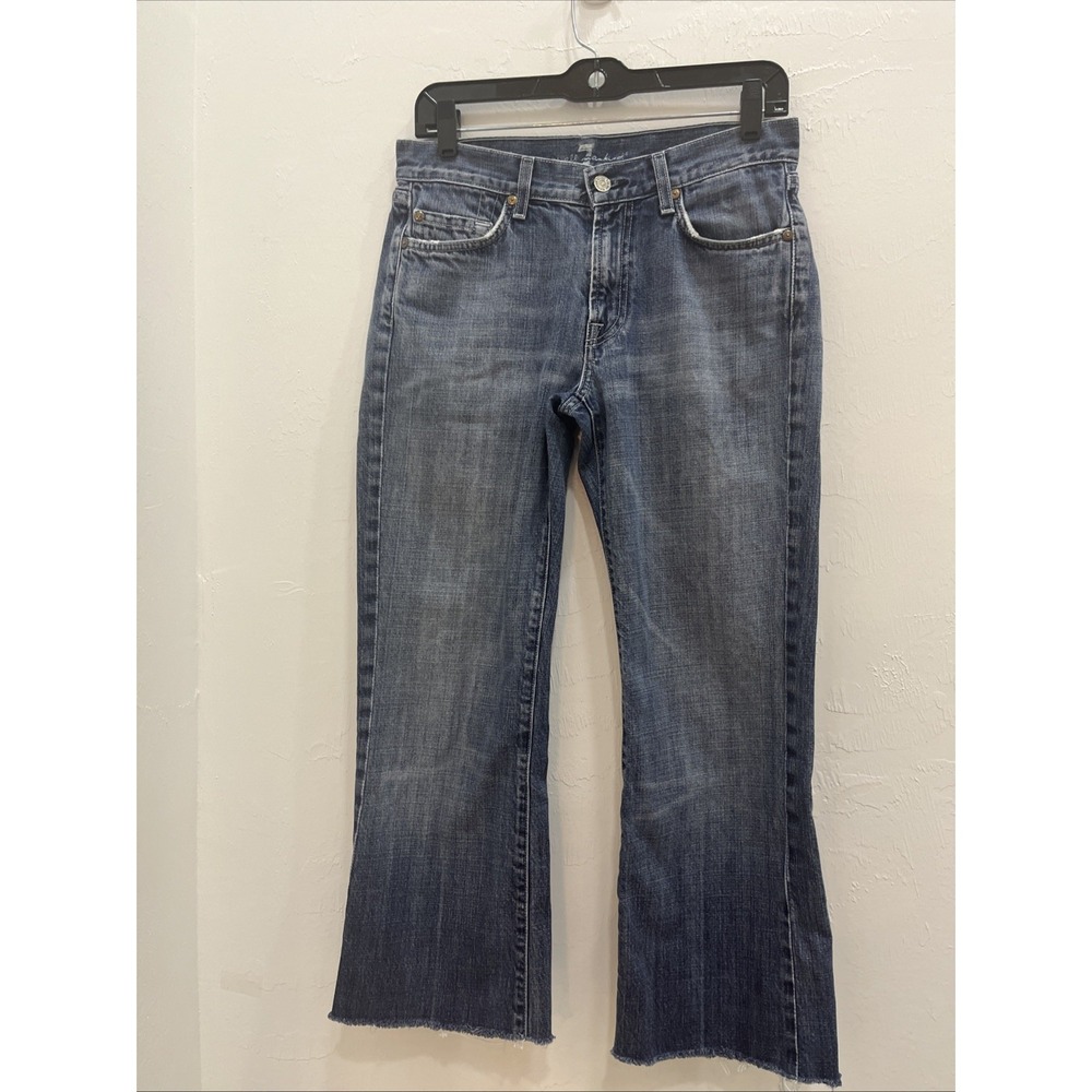 7 For All Mankind A Pocket Jeans Women 29 Blue Good Raw Hem Flare T530061U-061U